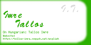 imre tallos business card